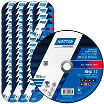 Disco de Corte para Metal e Inox 7 POL x 1,6 MM BNA 12 Kit 50 Peças NORTON