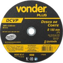 Disco de corte para metal e inox 7" x 1,6 - DCVP - Vonder