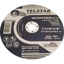Disco De Corte Para Refratario Telstar 7 X 1/8 X 7/8 2 Telas 302210 - Kit C/10 Disco De Corte Para Refratario Telstar 7 X 1/8 X 7/8 2 Telas 302210 - Kit C/10