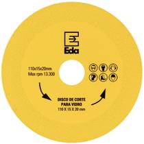 Disco de Corte para Vidro 110mm x 20mm Cerâmica Porcelanato - Eda Profissional