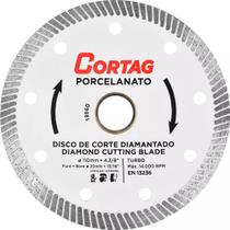 Disco de Corte Porcelanato Diamantado Cortag Ultra Fino 110mm Branco Turbo