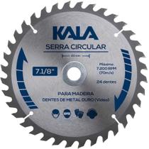 Disco de Corte Serra Circular 180mm 24 Dentes Para Madeira 405060 Kala