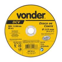 Disco de Corte Vonder DCV Grão G60 115mm x 1mm x 22,23mm