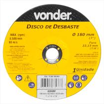 Disco de desbaste 180,0 mm x 6,4 mm x 22,23 mm DBV - Vonder