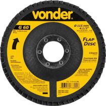 Disco de Desbaste/Acabamento Flap-Disc Cônico 4.1/2" grão 60 VONDER Disco de Desbaste/Acabamento Flap-Disc Cônico 4.1/2" grão 60 VONDER