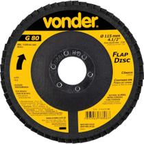 Disco de Desbaste/Acabamento Flap-Disc Cônico 4.1/2" Grão 80 VONDER