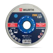 Disco de Desbaste Fire Cut 180 x 6,0 x 22,23mm Embalagem com 10 Unidades Wurth 0669260302 Kit Disco de Desbaste Fire Cut 180 x 6,0 x 22,23mm Embalagem com 10 Unidades Wurth 0669260302 Kit