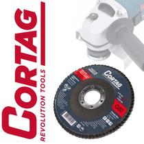 Disco de Desbaste Flap Disc 4 1/2 115mm Acabamento Lixa Porcelanato para Esmerilhadeira Cortag