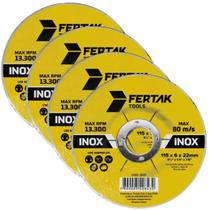 Disco De Desbaste Metal Aço Ferro Inox 115X22Mm Kit 04 Un Disco De Desbaste Metal Aço Ferro Inox 115X22Mm Kit 04 Un
