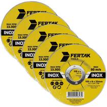 Disco De Desbaste Metal Aço Ferro Inox 115X22Mm Kit 05 Un Disco De Desbaste Metal Aço Ferro Inox 115X22Mm Kit 05 Un