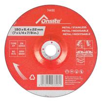 Disco De Desbaste Metal E Inox 7'' X 1/4'' X 7/8'' Onsite Disco De Desbaste Metal E Inox 7'' X 1/4'' X 7/8'' Onsite
