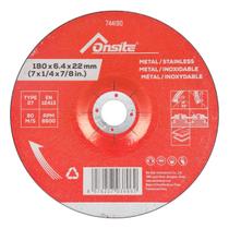 Disco de Desbaste Para Metal e Inox 7'' x 1/4'' x 7/8'' (744190) - Onsite Disco de Desbaste Para Metal e Inox 7'' x 1/4'' x 7/8'' (744190) - Onsite