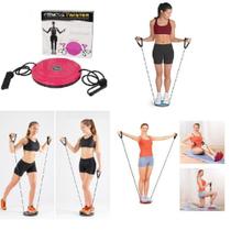 Disco de equilibrio com elastico corda academia exercicios fitness - MAKEDA