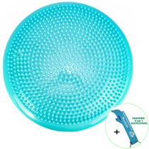 Disco de Equilíbrio Para Exercícios Inflável 33 cm Azul Claro + Chaveiro CBRN15979