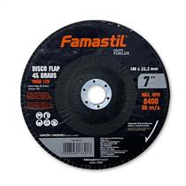 Disco de flap metal 45 graus grão 120 7 180x22,2mm cod. 8047 famastil