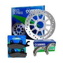 Disco de freio biz 125 ate 2017 + pastilha + patim cobreq