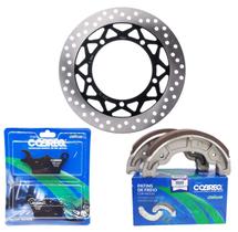 Disco de Freio Dianteiro Factor 150 2016 A 2024 + Pastilhas e Lonas Cobreq