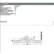 Disco de freio Dianteiro Mitsubishi L300 1995 a 1999 MDS