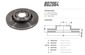 Disco de Freio Dianteiro Ventilado - Fremax - BD2064 - Par