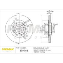 Disco de freio Dianteiro Volkswagen Passat 2012 a 2020