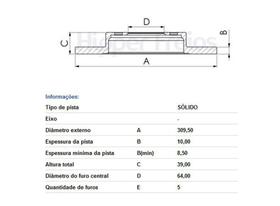 Disco de freio solido traseiro cr-v hipper freios