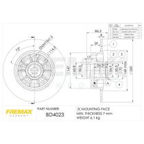Disco De Freio Solido Traseiro Fremax / Fluence - BD4023KT