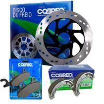 Disco de freio suzuki yes 125 + pastilha + lona patim cobreq