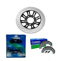 Disco De Freio Titan 150 Fan 150 Cg 2009-2015 + Pastilha De Freio + Patim Lona Cobreq