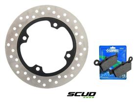 Disco De Freio Traseiro Scud + Pastilha Traseira Cobreq Cb 300 Cb300 Cb 300r Sem Abs