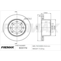 Disco De Freio Ventilado Traseiro Fremax / Ram / 3500 / 2500