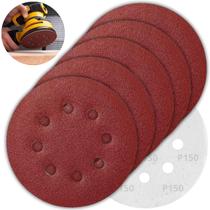 Disco De Lixa Aderente Com Furo 125Mm Grão 150 Kit 05 Un