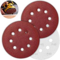 Disco De Lixa Aderente Com Furo 125Mm Grão 40 Kit 02 Un