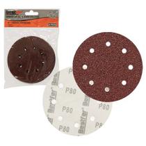 Disco de lixa base auto-aderente 125mm 8 furos grao 80 - pacote com 10 - bestfer