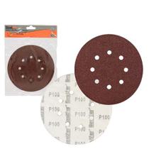 Disco de lixa base auto-aderente 180mm 8 furos grao 100 - pacote com 10 - bestfer