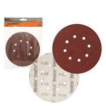 Disco de lixa base auto-aderente 180mm 8 furos grao 150 - pacote com 10 - bestfer
