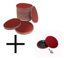 Disco De Lixa C/ Velcr 125mm 5'' Pol 100 Unidades + Suporte
