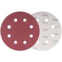 Disco de Lixa de Parede 180mm Grana 120 8 furos 10 Peças Vonder