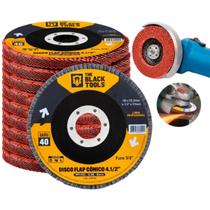 Disco De Lixa Flap 4.1/2 Grão 40 Kit Com 20 Peças Lixadeira