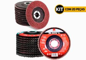 Disco De Lixa Flap 4.1/2 Pol Grana 100 Kit 20 Unidades Mtx Disco De Lixa Flap 4.1/2 Pol Grana 100 Kit 20 Unidades Mtx