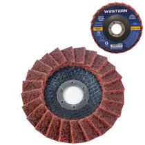 Disco de lixa flap para polimento metal / aco / aluminio 115mm 4.½'' grao grosso