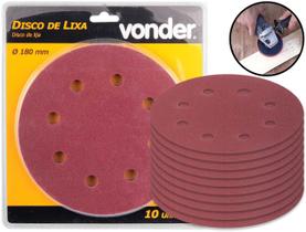 Disco De Lixa Grão 180 Para Paredes Alvenaria Gesso Massa Corrida 180mm Profissional 10 Unidades Vonder Disco De Lixa Grão 180 Para Paredes Alvenaria Gesso Massa Corrida 180mm Profissional 10 Unidades Vonder