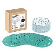 Disco de lixar, 49 furos, 220, grão, 15 cm, gancho e laço, pacote com 50