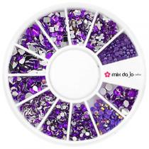 Disco de micro pedrarias roxo decoração unhas art nail Disco de micro pedrarias roxo decoração unhas art nail