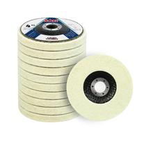 Disco de roda de polimento de feltro de lã para rebarbadora de 4 polegadas