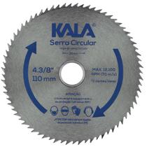Disco De Serra Circular 110mmx20mm 72 Dentes Kala