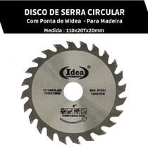Disco De Serra Circular Para Madeira 4 3/8 24 Dentes 110mmx20mm - key