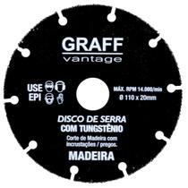 Disco de Serra Com Tungstênio Para Madeira 110 x 20mm (706,0001) - Graff Vantage