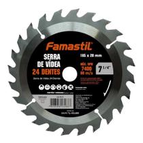 Disco De Serra Madeira Famastil Vídea 185MM 7"1/4x 24 Dentes