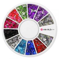 Disco de strass borboletas decoração de unhas nail art