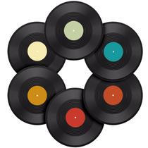 Disco de vinil decorativo Facmogu de 12 polegadas, pacote com 6 adesivos